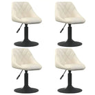 Hoogte verstelbare draaibare eetkamerstoelen met fluwelen design - Crème / 4 - Eetkamerstoelen