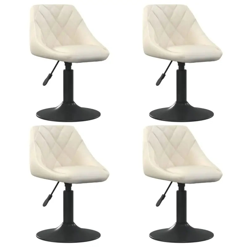Hoogte verstelbare draaibare eetkamerstoelen met fluwelen design - Crème / 4 - Eetkamerstoelen