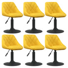 Hoogte verstelbare draaibare eetkamerstoelen met fluwelen design - Mosterdgeel / 6 - Eetkamerstoelen