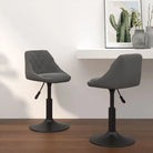 Hoogte verstelbare draaibare eetkamerstoelen met fluwelen design - Donkergrijs / 2 - Eetkamerstoelen