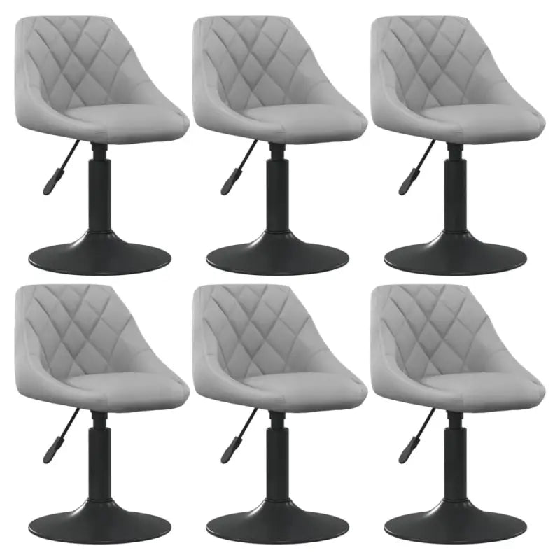 Hoogte verstelbare draaibare eetkamerstoelen met fluwelen design - Lichtgrijs / 6 - Eetkamerstoelen