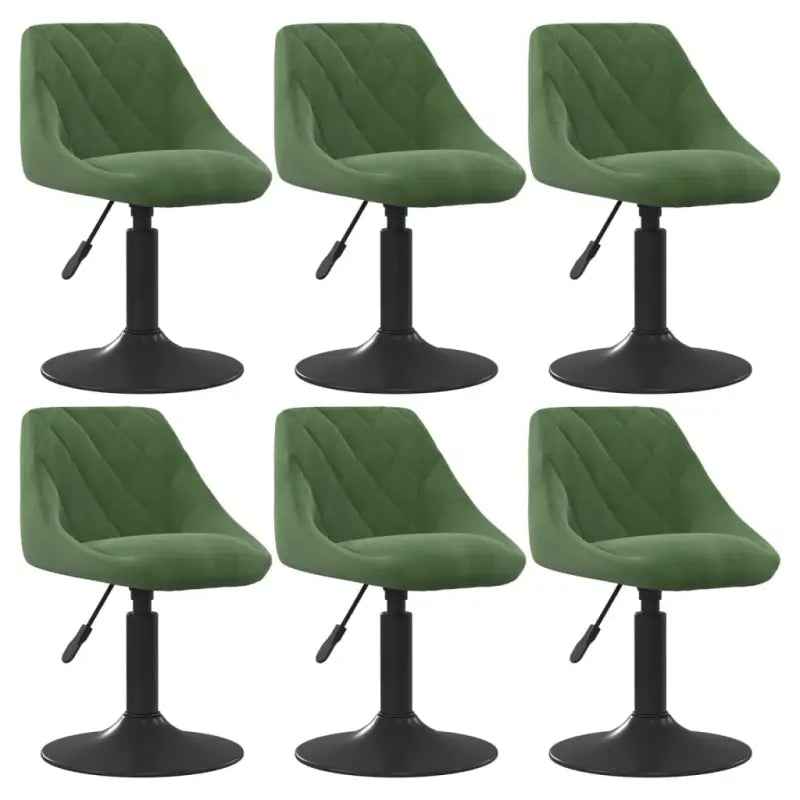 Hoogte verstelbare draaibare eetkamerstoelen met fluwelen design - Donkergroen / 6 - Eetkamerstoelen