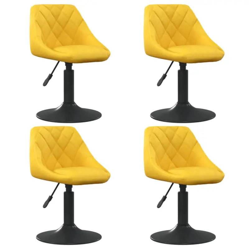 Hoogte verstelbare draaibare eetkamerstoelen met fluwelen design - Mosterdgeel / 4 - Eetkamerstoelen