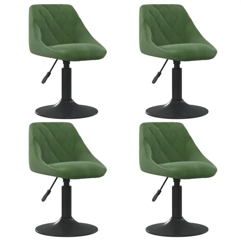 Hoogte verstelbare draaibare eetkamerstoelen met fluwelen design - Donkergroen / 4 - Eetkamerstoelen