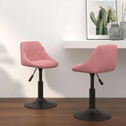 Hoogte verstelbare draaibare eetkamerstoelen met fluwelen design - Roze / 2 - Eetkamerstoelen