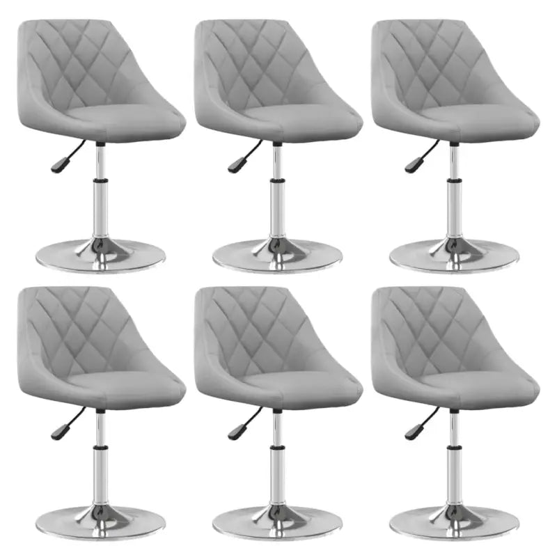 Hoogte verstelbare trendy draaibare eetkamerstoelen met fluwelen bekleding - Lichtgrijs / 6 - Eetkamerstoelen