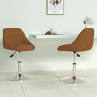 Hoogte verstelbare trendy draaibare eetkamerstoelen met fluwelen bekleding - Bruin / 2 - Eetkamerstoelen