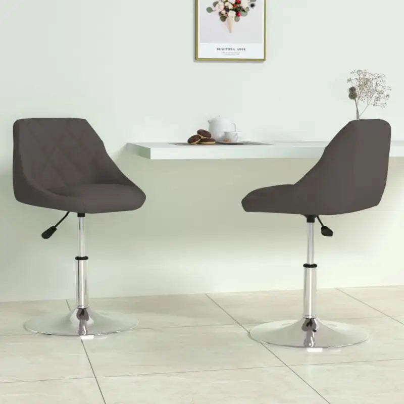 Hoogte verstelbare trendy draaibare eetkamerstoelen met fluwelen bekleding - Donkergrijs / 2 - Eetkamerstoelen