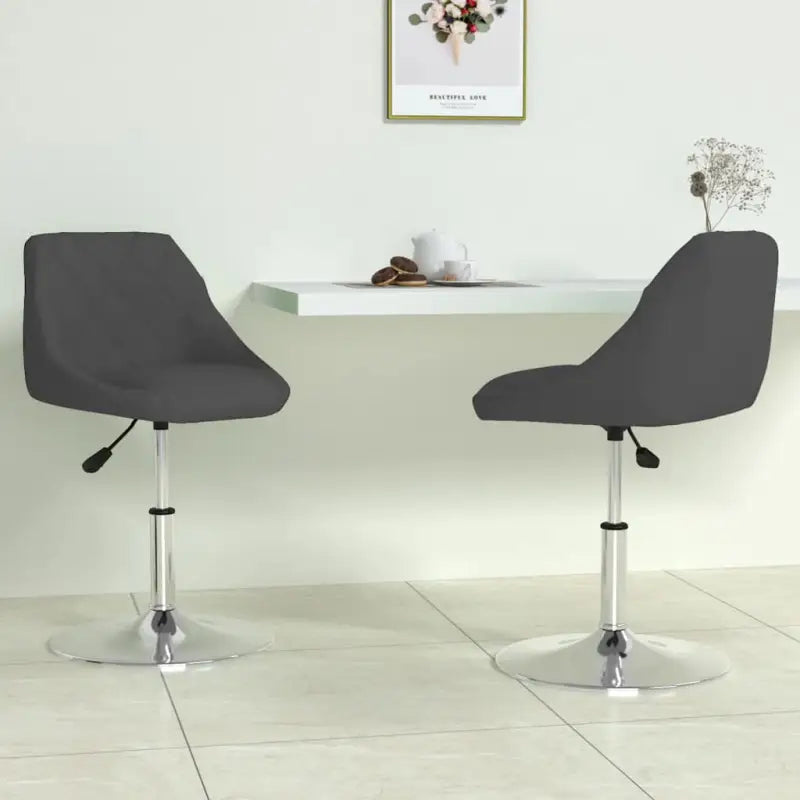 Hoogte verstelbare trendy draaibare eetkamerstoelen met fluwelen bekleding - Zwart / 2 - Eetkamerstoelen