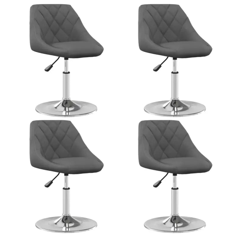 Hoogte verstelbare trendy draaibare eetkamerstoelen met fluwelen bekleding - Donkergrijs / 4 - Eetkamerstoelen