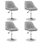 Hoogte verstelbare trendy draaibare eetkamerstoelen met fluwelen bekleding - Lichtgrijs / 4 - Eetkamerstoelen