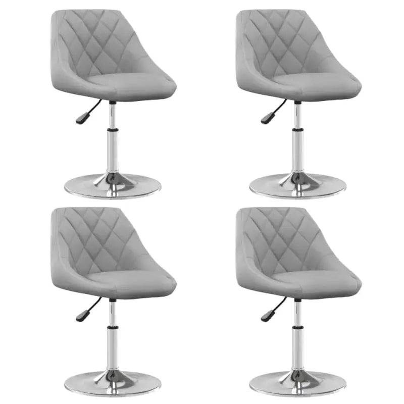 Hoogte verstelbare trendy draaibare eetkamerstoelen met fluwelen bekleding - Lichtgrijs / 4 - Eetkamerstoelen