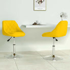 Hoogte verstelbare trendy draaibare eetkamerstoelen met fluwelen bekleding - Mosterdgeel / 2 - Eetkamerstoelen