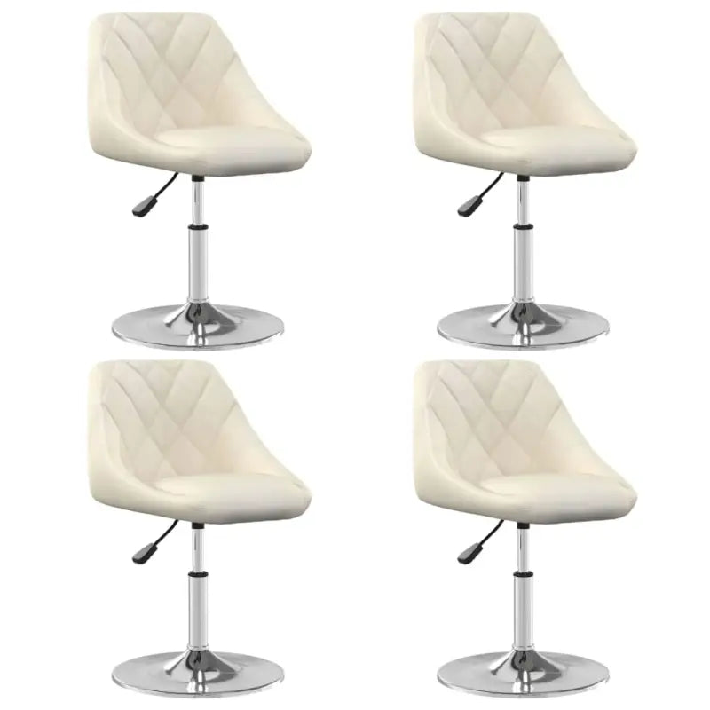 Hoogte verstelbare trendy draaibare eetkamerstoelen met fluwelen bekleding - Crème / 4 - Eetkamerstoelen