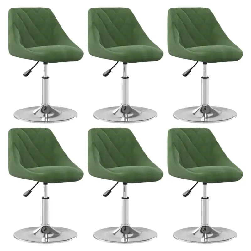 Hoogte verstelbare trendy draaibare eetkamerstoelen met fluwelen bekleding - Donkergroen / 6 - Eetkamerstoelen