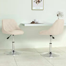 Hoogte verstelbare trendy draaibare eetkamerstoelen met fluwelen bekleding - Crème / 2 - Eetkamerstoelen