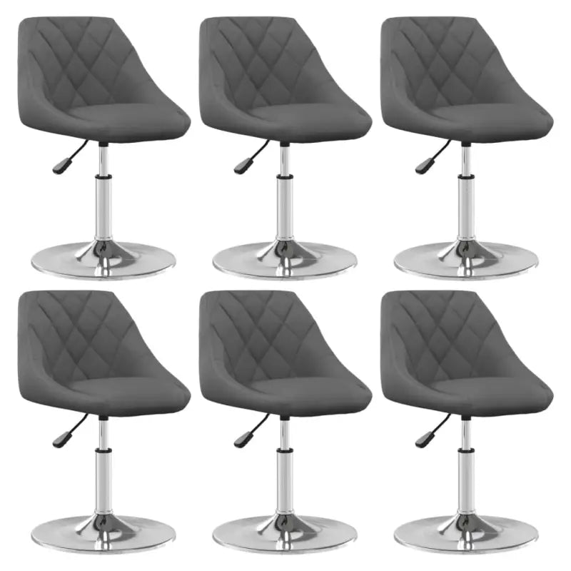 Hoogte verstelbare trendy draaibare eetkamerstoelen met fluwelen bekleding - Donkergrijs / 6 - Eetkamerstoelen