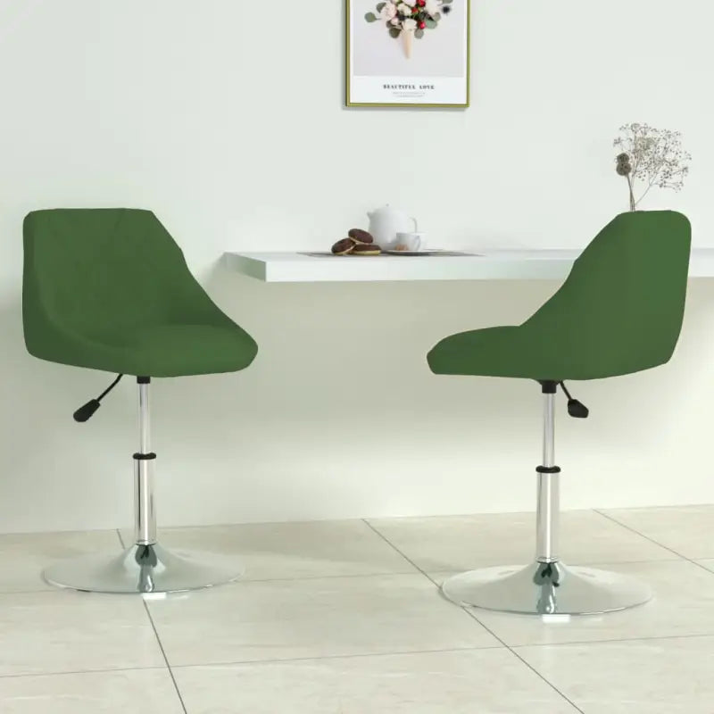 Hoogte verstelbare trendy draaibare eetkamerstoelen met fluwelen bekleding - Donkergroen / 2 - Eetkamerstoelen