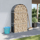Houtblokhouder van gegalvaniseerd staal voor nette opslag - Antraciet / 120 x 45 x 210 cm - Brandhoutrekken