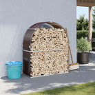 Houtblokhouder van gegalvaniseerd staal voor nette opslag - Bruin / 120 x 45 x 140 cm - Brandhoutrekken