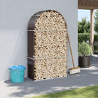 Houtblokhouder van gegalvaniseerd staal voor nette opslag - Bruin / 120 x 45 x 210 cm - Brandhoutrekken