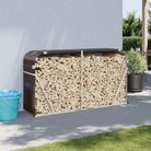Houtblokhouder van gegalvaniseerd staal voor nette opslag - Bruin / 180 x 45 x 100 cm - Brandhoutrekken
