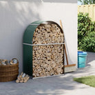 Houtblokhouder van gegalvaniseerd staal voor nette opslag - Groen / 80 x 45 x 120 cm - Brandhoutrekken