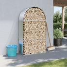 Houtblokhouder van gegalvaniseerd staal voor nette opslag - Zilver / 120 x 45 x 210 cm - Brandhoutrekken