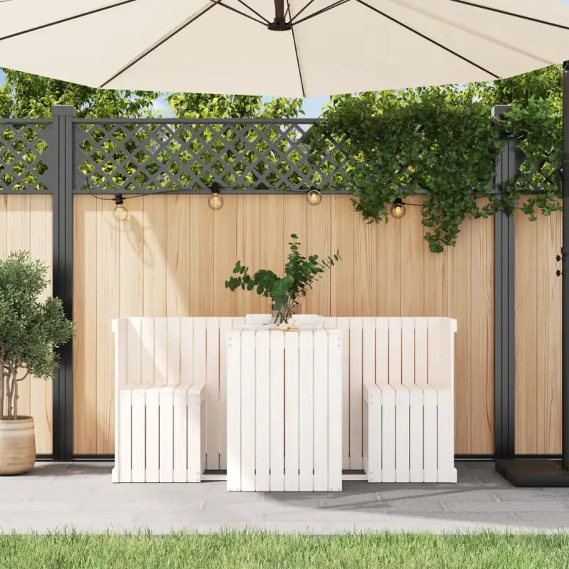 Houten balkonset van massief grenenhout met trendy uitstraling - Tuinsets