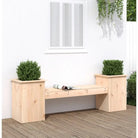 Houten bankje met massief grenenhout en ingebouwde plantenbakken - Natuurlijk grenenhout / 1 - Tuinbanken