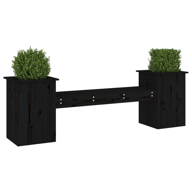 Houten bankje met massief grenenhout en ingebouwde plantenbakken - Tuinbanken