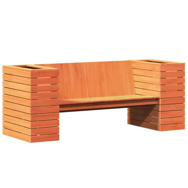 Houten bankje met plantenbakken van massief grenenhout voor tuin - Loungebanken