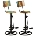Houten barkrukken van massief gerecycled hout voor een tijdloos interieur - Multikleur / 44 x 44 x 112 cm / 2