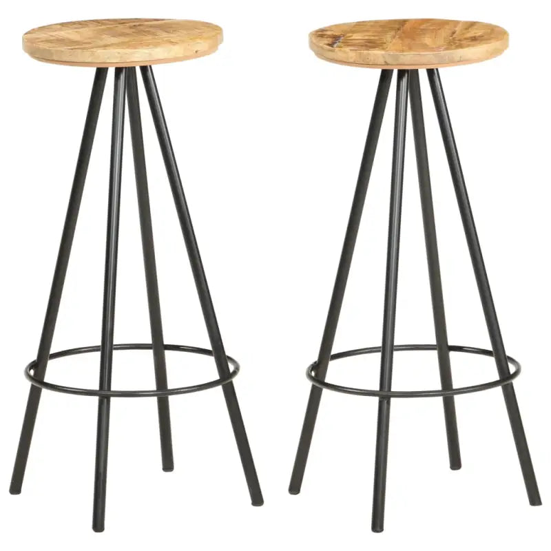 Houten barkrukken van massief gerecycled hout voor je huis of horeca - 2 / Ruw mangohout - Barkrukken