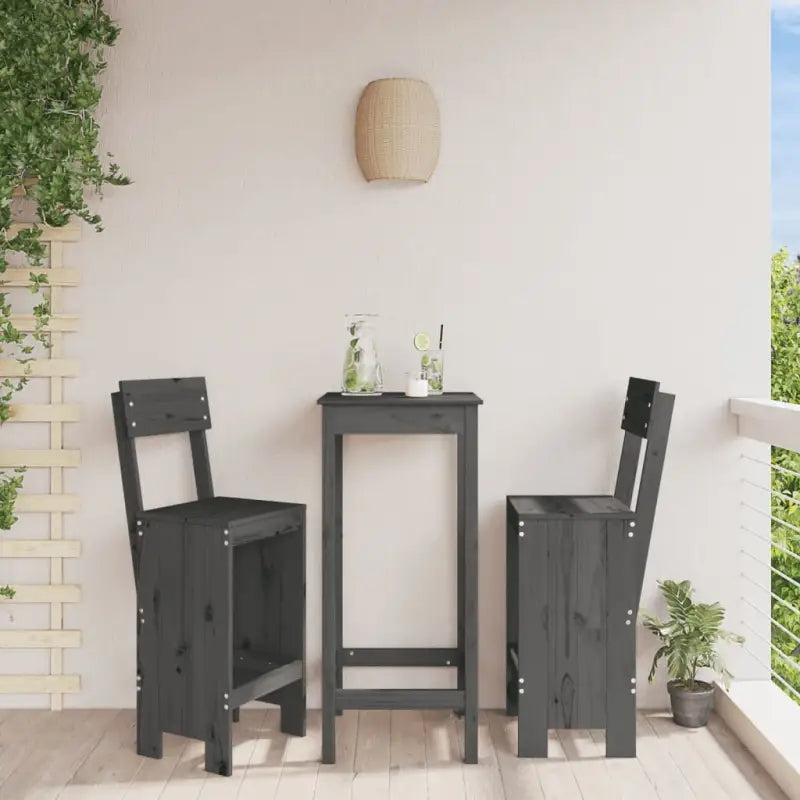 Houten barkrukken van massief grenenhout voor terras of balkon - Tuinstoelen