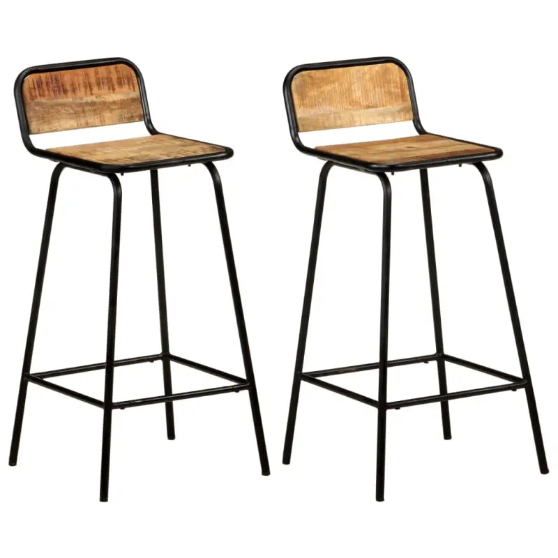 Houten barkrukken van massief mangohout voor gezellige momenten - 44 x 44 x 84 cm / 2 / massief mangohout - Barkrukken