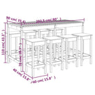 Houten barset van massief grenenhout voor buiten of tuin - Wit - Tuinsets