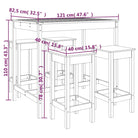 Houten barset van massief grenenhout voor tuin en terras - Naturel - Tuinsets