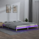 Houten bedframe met LED-verlichting van massief grenenhout - Naturel / 135 x 190 cm - Bedden & bedframes
