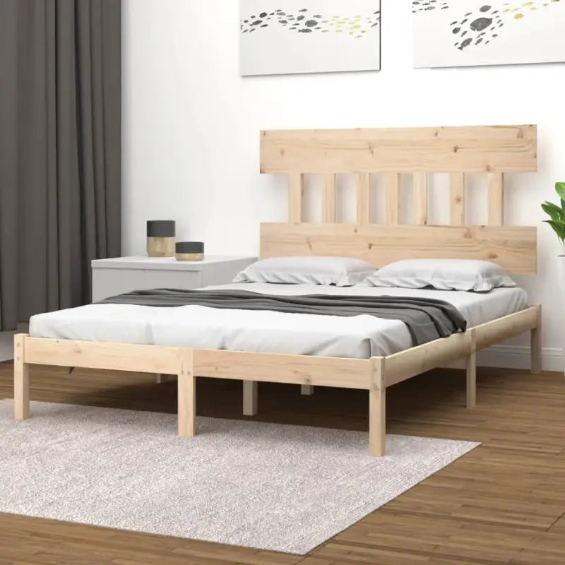 Houten bedframe met massief grenenhout en tijdloos ontwerp - Bedden & bedframes