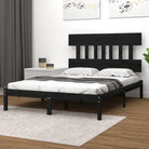 Houten bedframe met massief grenenhout en tijdloos ontwerp - Zwart / 140 x 190 cm - Bedden & bedframes