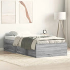 Houten bedframe met multiplex lattenbodem voor een moderne slaapkamer - Grijs sonoma / 75 x 190 cm - Bedden & bedframes