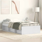 Houten bedframe met multiplex lattenbodem voor een moderne slaapkamer - Wit / 90 x 190 cm - Bedden & bedframes