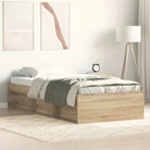 Houten bedframe met multiplex lattenbodem voor een moderne slaapkamer - Sonoma eiken / 90 x 190 cm - Bedden & bedframes