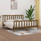 Houten bedframe met tijdloos ontwerp in massief grenenhout - Honingbruin / 200 x 200 cm - Bedden & bedframes