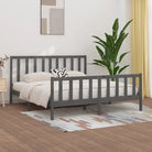 Houten bedframe met tijdloos ontwerp in massief grenenhout - Grijs / 180 x 200 cm - Bedden & bedframes