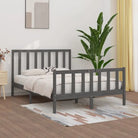 Houten bedframe met tijdloos ontwerp in massief grenenhout - Grijs / 150 x 200 cm - Bedden & bedframes