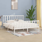 Houten bedframe met tijdloos ontwerp in massief grenenhout - Wit / 200 x 200 cm - Bedden & bedframes