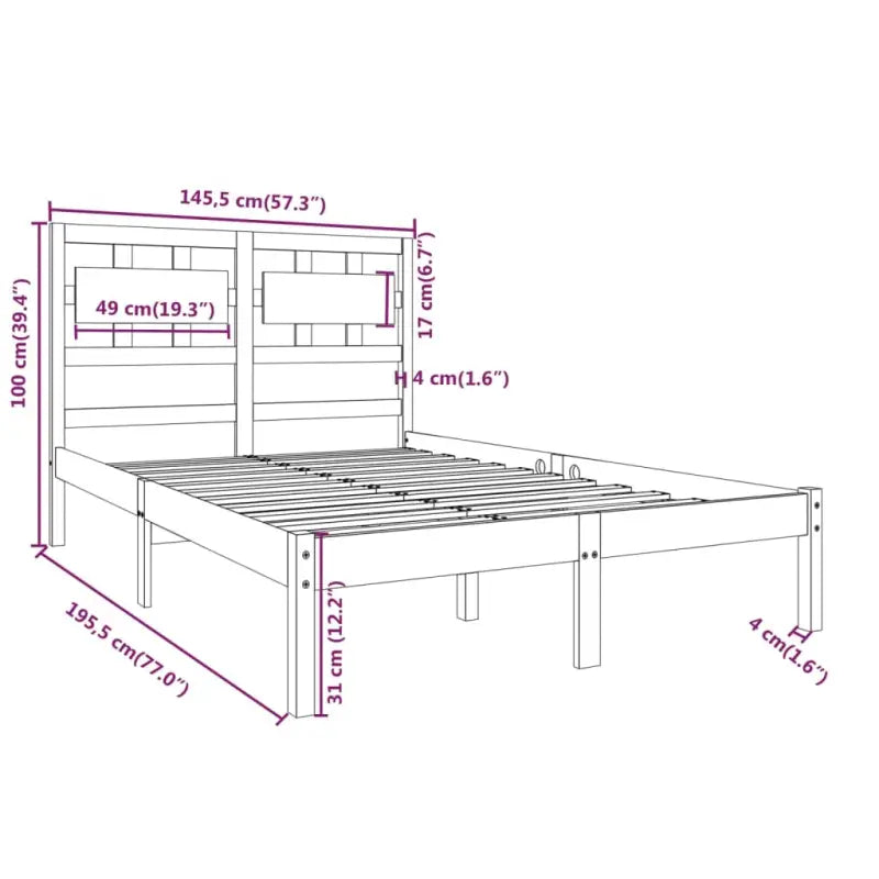 Houten bedframe met tijdloos ontwerp van massief grenenhout - Bedden & bedframes