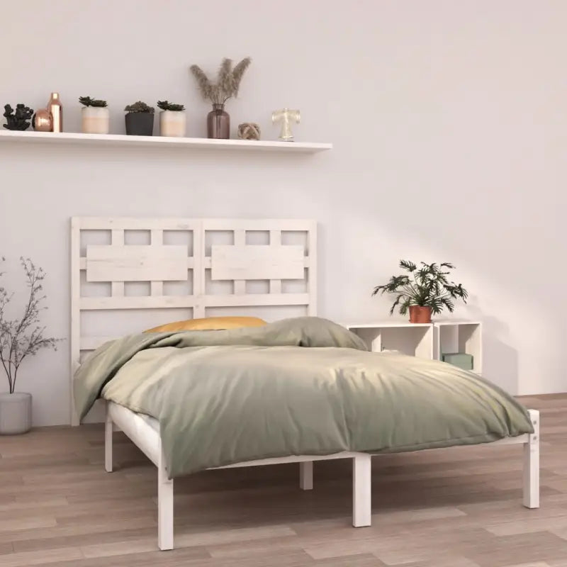 Houten bedframe met tijdloos ontwerp van massief grenenhout - Wit / 120 x 200 cm - Bedden & bedframes